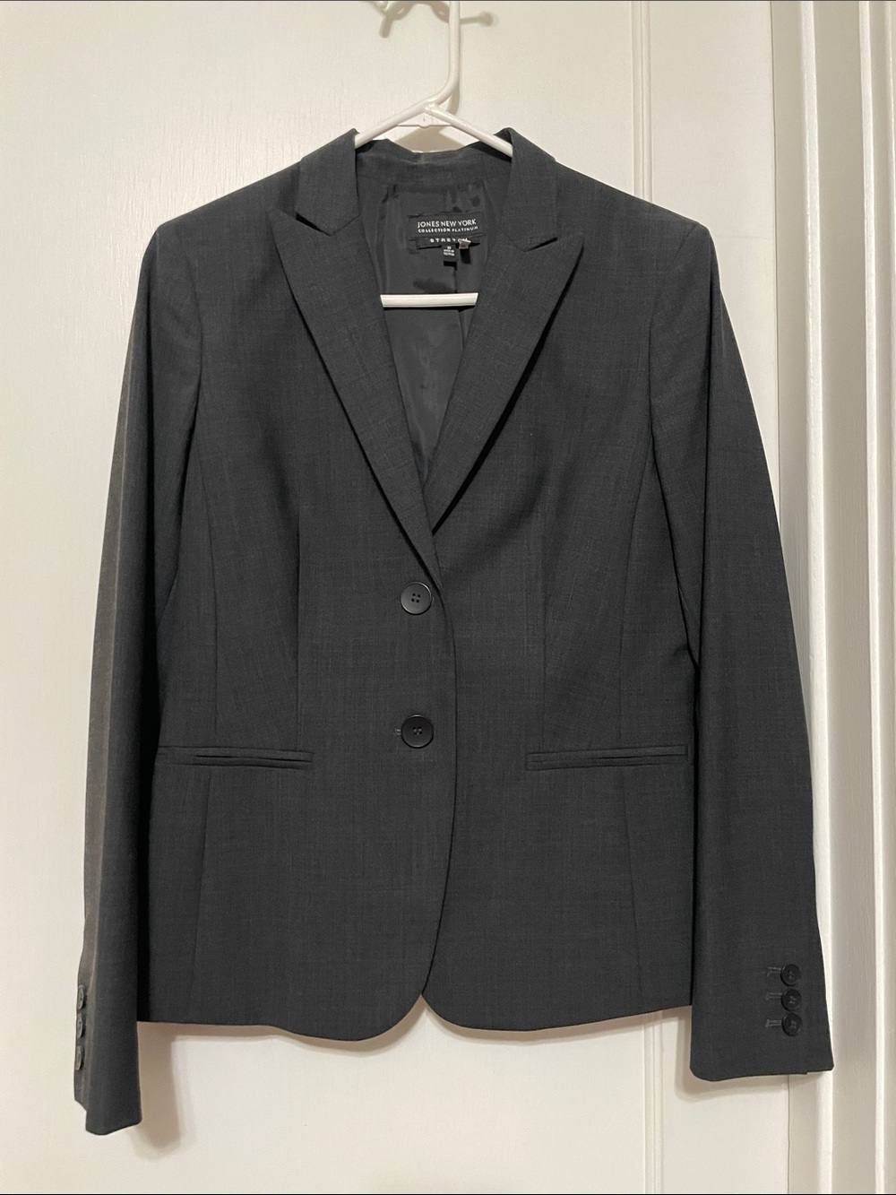 Jones New York Women's Charcoal Gray Blazer